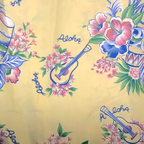 Aloha from the '70s Casual Shirt with Guitars, Drums and Flowers - Picture 3 of 4